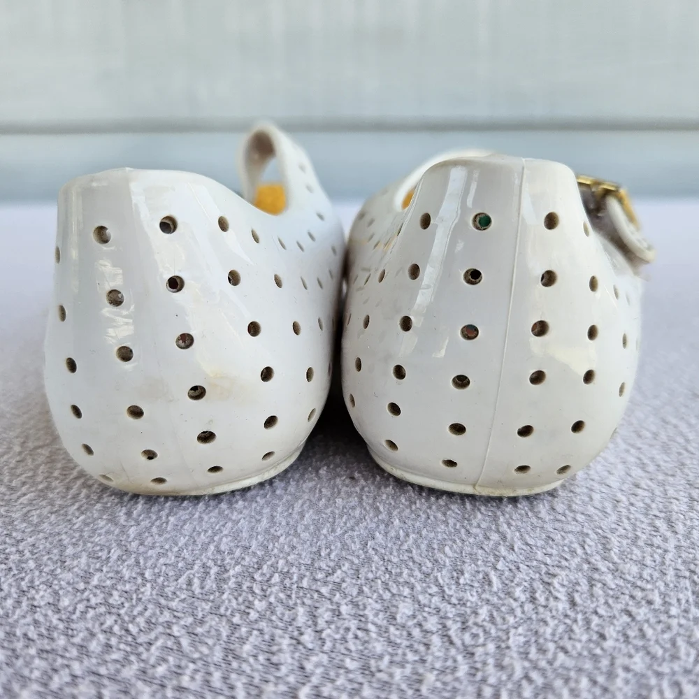 Mini Melissa Pop Pineapple Fruit Sandal White Yellow SZ 9 Hook & Loop Mary Jane